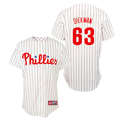 Jake Diekman #63 Youth Baseball Jersey-Philadelphia Phillies Authentic Home White Cool Base MLB Jersey